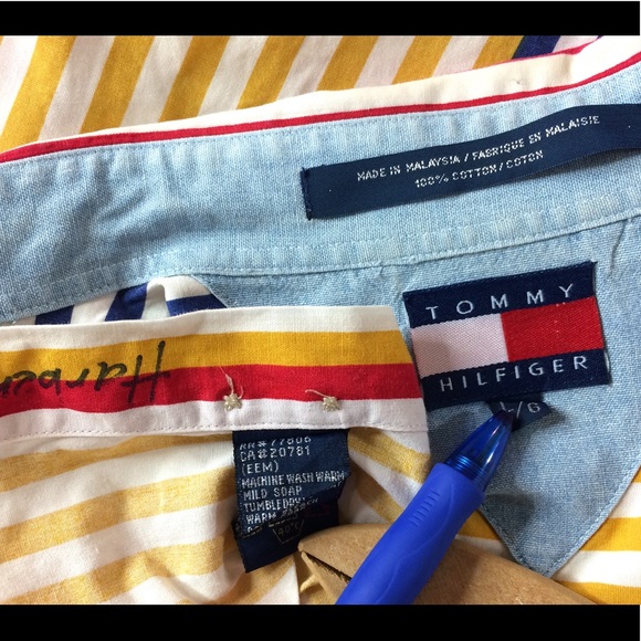 90’s Vintage Tommy Hilfiger striped shirt oversized button down top blouse - Picture 8 of 8